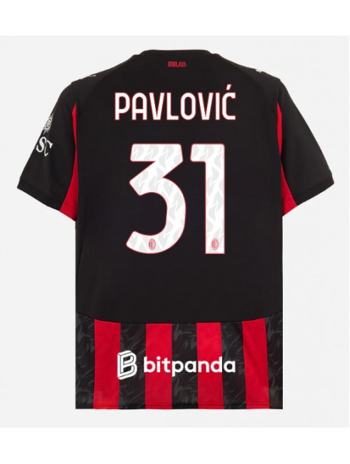AC Milan Strahinja Pavlovic #31 Heimtrikot 2025-26 Kurzarm AC Milan Strahinja Pavlovic #31 Heimtrikot 2025-26 Kurzarm